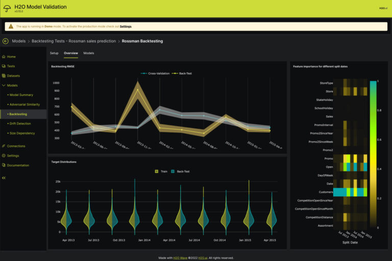 Interface du tableau de bord de H2O pour la gestion des modèles de machine learning.