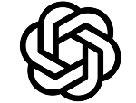 Logo de OpenAI, organisation spécialisée en intelligence artificielle avancée.