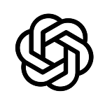 Logo de OpenAI, organisation spécialisée en intelligence artificielle avancée.